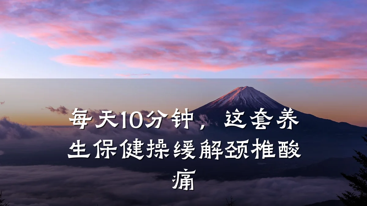每天10分钟，这套养生保健操缓解颈椎酸痛