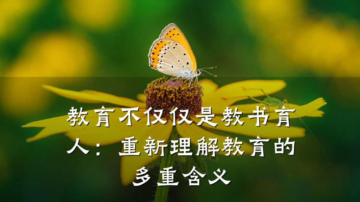 教育不仅仅是教书育人：重新理解教育的多重含义