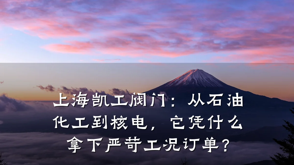 上海凯工阀门:从石油化工到核电,它凭什么拿下严苛工况订单?